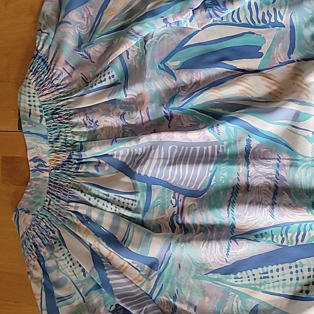 Lilly Pulitzer Elsa Silk Top in Light Lilac Verbena Aboat Time - Picture 10 of 10
